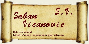 Šaban Vicanović vizit kartica